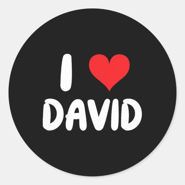 I Love David - Heart  Classic Round Sticker (Front)