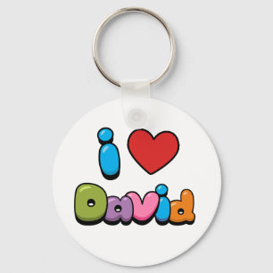 I Love David Keychain