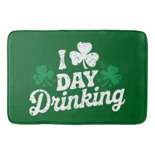 I Love Day Drinking Funny St Patrick's Day Irish Bath Mat