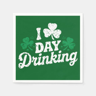 I Love Day Drinking Funny St Patrick's Day Irish Napkin