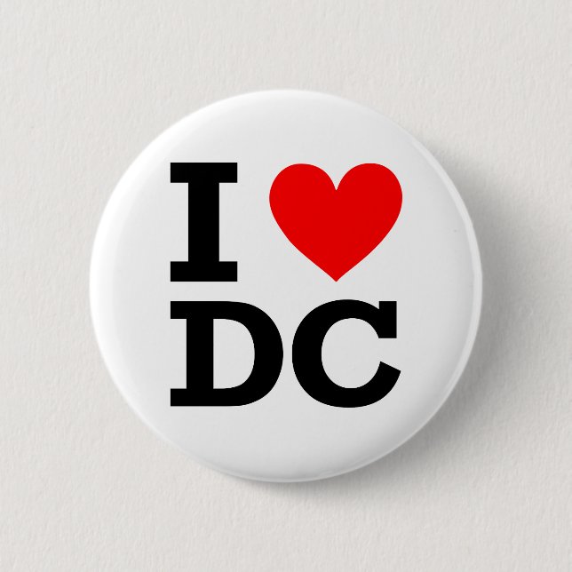 I Love DC Design 2 Inch Round Button (Front)