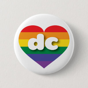 I Love DC Rainbow Heart 2 Inch Round Button