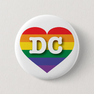 I Love DC Rainbow Heart 2 Inch Round Button