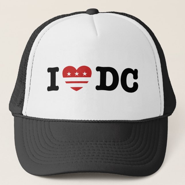 I Love DC Trucker Hat (Front)