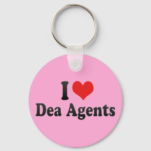 I Love Dea Agents Keychain