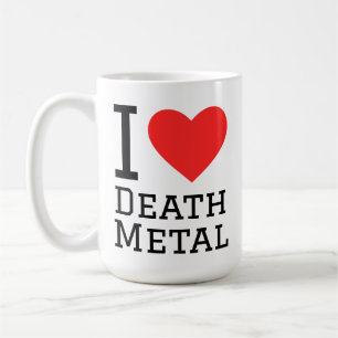 I love death metal square sticker coffee mug
