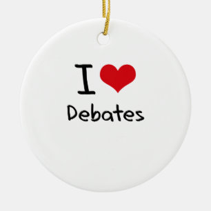 I Love Debates Ceramic Ornament