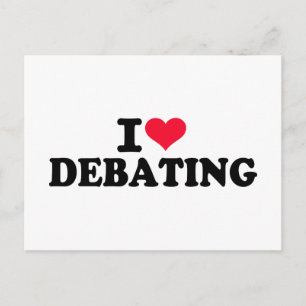 I love debating postcard