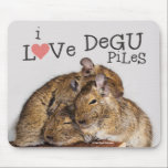 I Love Degu Piles Mouse Pad<br><div class="desc">The mousepad features a photograph of of 3 degus huddled together in a degu pile and the words I Love Degu Piles. One of the degus looks like she is smiling. Copyright © Lisa Marie Robinson. All rights reserved. It is illegal to use or duplicate this, or any of our...</div>