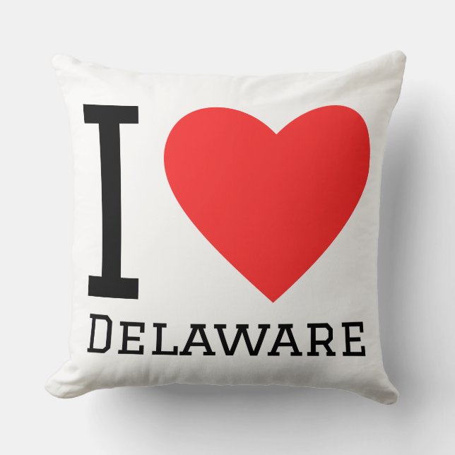 I love Delaware  Throw Pillow (Front)