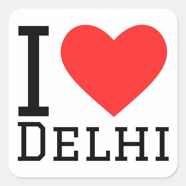 I love Delhi  Square Sticker (Front)