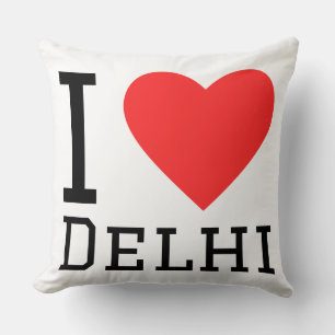 I love Delhi  Throw Pillow