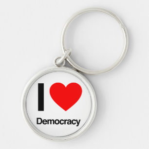 I Love Democracy Keychain