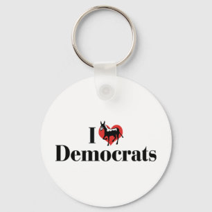 I Love Democrats Keychain