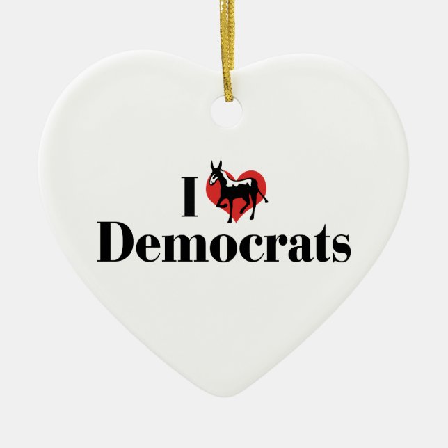 I Love Democrats Ornament (Front)