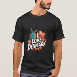 I Love Denmark Danish Souvenir Denmark Traveler T-Shirt