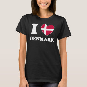 I Love Denmark Heart Flag Women Men Kids Souvenir T-Shirt