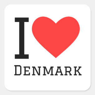 I love denmark square sticker