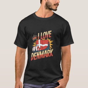 I Love Denmark Travel Danish Souvenir T-Shirt