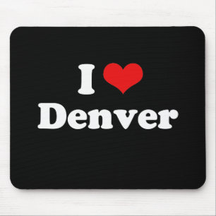I Love Denver Tshirt White Tshirt Mouse Pad