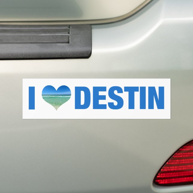 I Love Destin Florida Bumper Sticker (On Car)