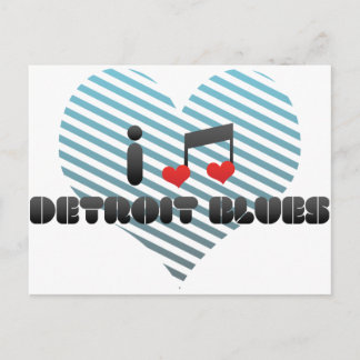 I Love Detroit Blues Postcard