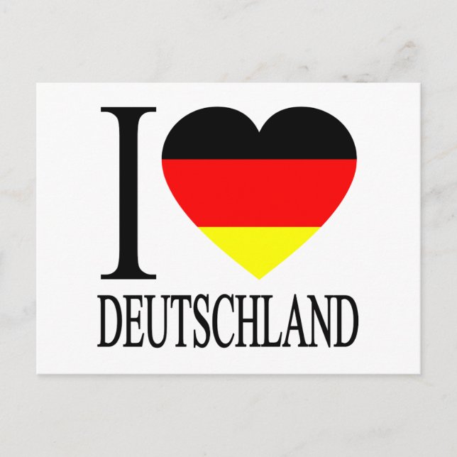 I Love Deutschland Germany German Flag Heart Postcard (Front)