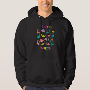I Love Dinos Cute Dinosaur Children Kids Cool Pr Hoodie