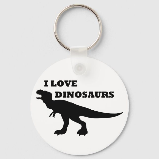 I Love Dinosaurs! Keychain (Front)