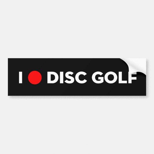 I LOVE DISC GOLF bumper sticker (Front)