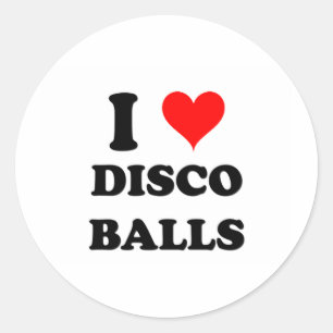 I Love Disco Balls Classic Round Sticker