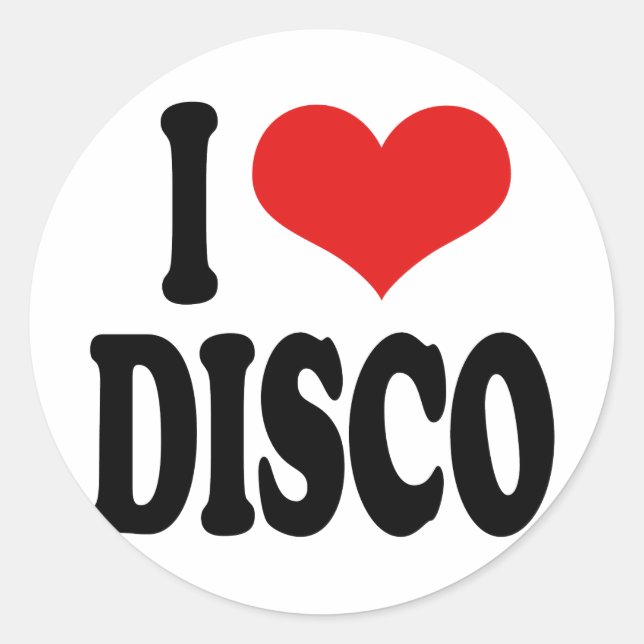 I Love Disco Classic Round Sticker (Front)