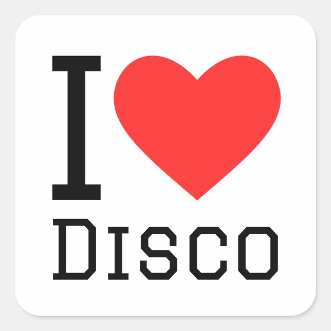 I love disco square sticker (Front)
