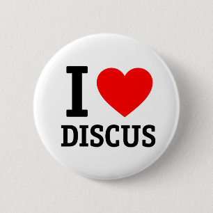 I Love Discus 2 Inch Round Button