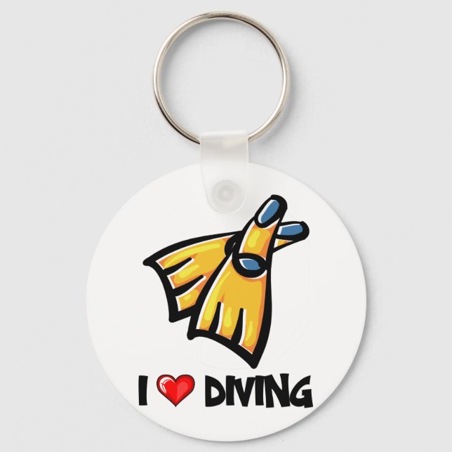 I Love Diving Keychain (Front)