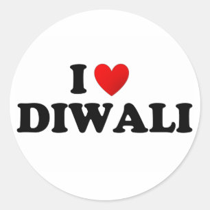I love diwali classic round sticker