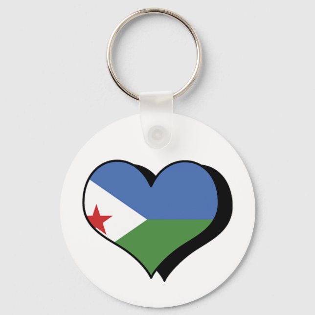 I Love Djibouti Keychain (Front)