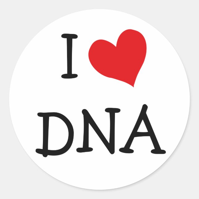 I Love DNA Classic Round Sticker (Front)