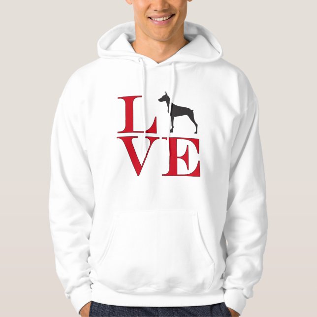 I Love Dobermans - Light Coloured Tee (Front)