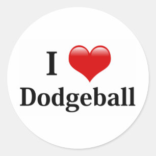 I Love Dodgeball Classic Round Sticker