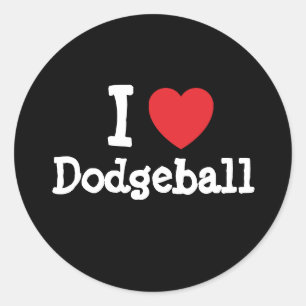 I love Dodgeball heart custom personalized Classic Round Sticker