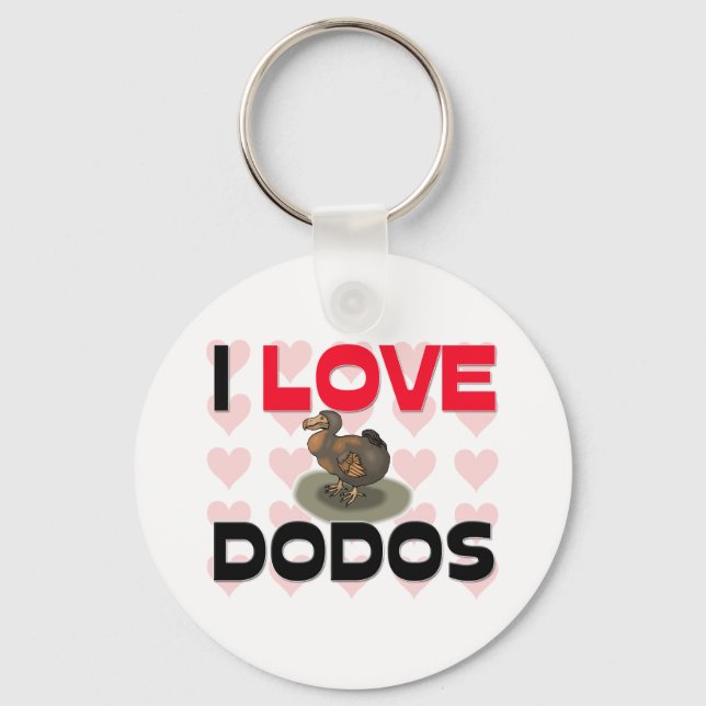 I Love Dodos Keychain (Front)