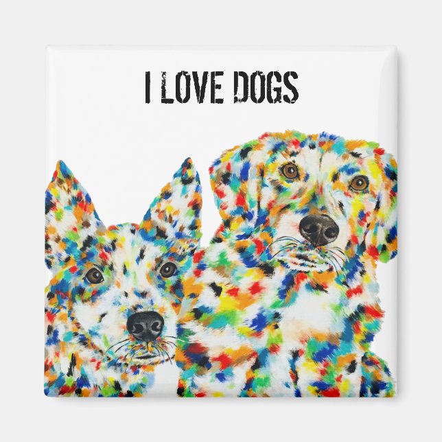 I Love Dogs Art Magnet (Devant)