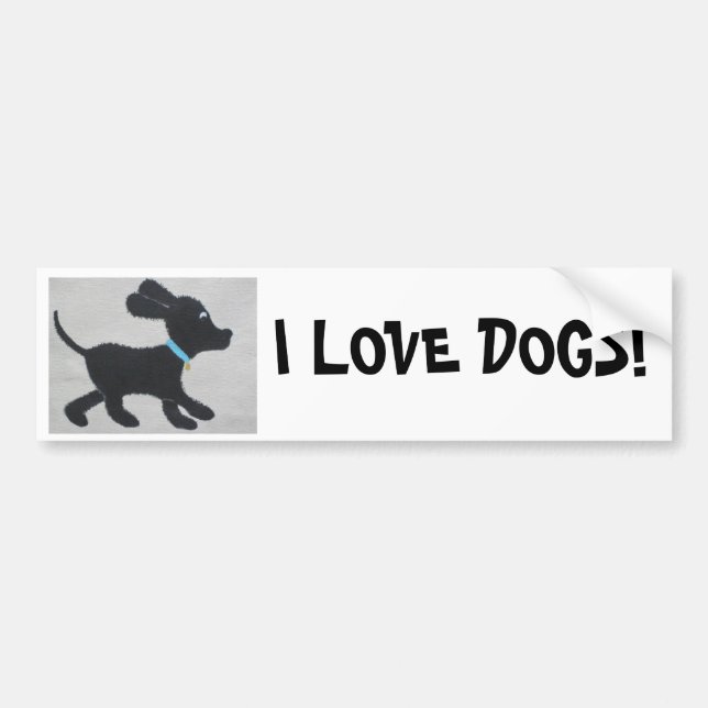 I LOVE DOGS! BUMPER STICKER (Front)