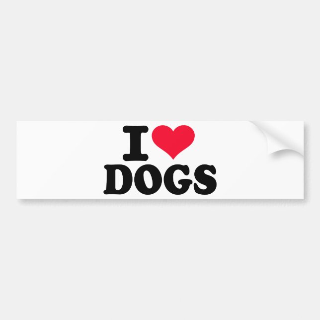I love dogs bumper sticker (Front)