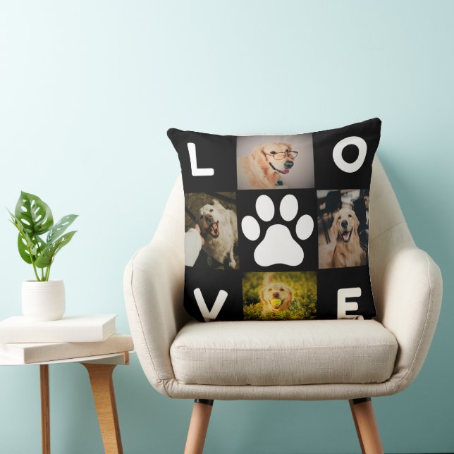 I Love Dogs Square Pillow (Chair)