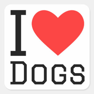 I love dogs  square sticker