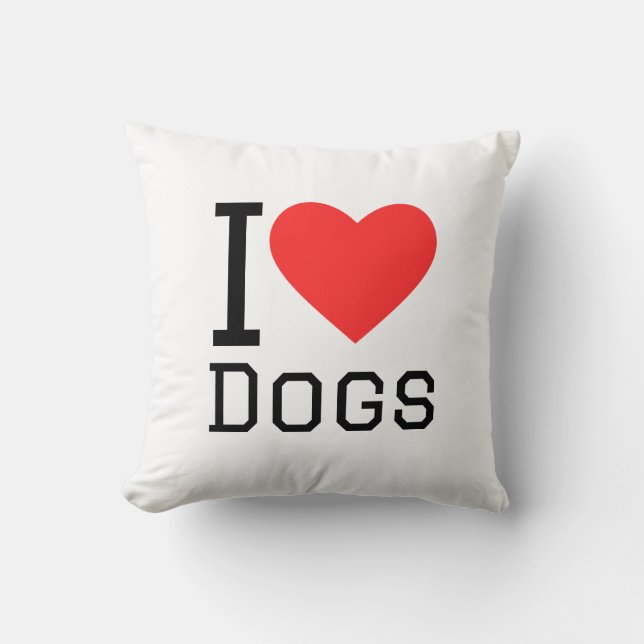 I love dogs  throw pillow (Front)