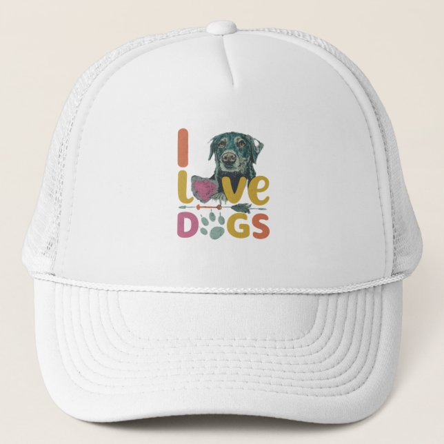 I love dogs trucker hat (Front)