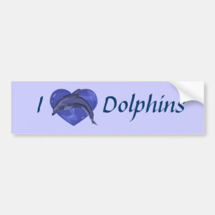 I Love Dolphins Bumper Sticker